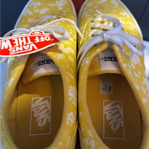 Vans Bright Yellow Floral Canvas Shoes - Picture 3 of 6